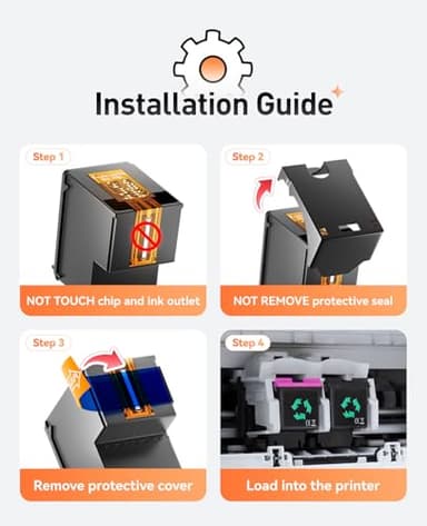 63XL Ink Cartridges 2 Pack High Yield with Chip Replacement for HP 63 63xl Ink Compatible with HP Officejet 3830 4650 4655 5255 5258 5200 Envy 4510 4512 4520 4650 Deskjet 2130 2132 3630 3634 Printer - Image 4