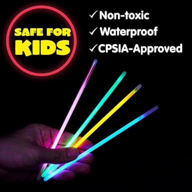 JOYIN 600 Pcs 8" Glowsticks, Halloween Supplies Pack, Bracelets Necklaces, Glow in the Dark Party Favors, Easter, Christmas, Football Party Supplies - Image 5
