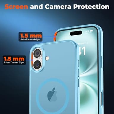 zapica Magnetic for iPhone 16 Plus Case, [Compatible with MagSafe] [Military Grade Drop Protection] Translucent Matte Shockproof Anti-Scratch Phone Case, Light Blue - Image 5
