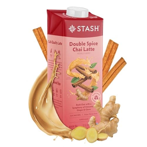 STASH Double Spice Chai Latte - Dairy Free Plant Based Tea Concentrate - Caffeinated - 32 fl oz, 5 Servings (Pack of 6) - Image 1