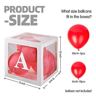 Baby Boxes With 8 pcs Letters White Clear Balloon Box Blocks for Baby Shower and Birthday Party - Image 3