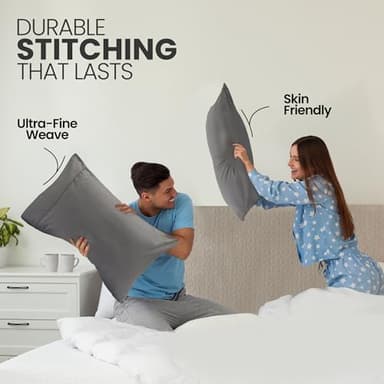Utopia Bedding King Pillow Cases - 2 Pack - Envelope Closure - Soft Brushed Microfiber Fabric - Shrinkage and Fade Resistant Pillow Covers 20 X 40 Inches (King, Grey) - Image 4