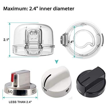 Mom's Choice Gold Awards Winner - Stove Knob Covers for Child Safety (5 + 1 Pack) Double-Key Design and Upgraded Universal Size Gas Knob Covers Clear View Childproof Oven Knob Covers for Kids and Pets - Image 3