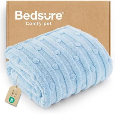 Bedsure Dog Blanket for Small Dogs Washable - Fluffy Fuzzy Puppy Cat Blanket with Premium 300GSM Coral Fleece Soft for Pet Kitten Doggy, Blue, 25x35IN - Image 3