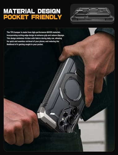 SUPCASE for Samsung Galaxy S25 Ultra Case with Stand (Unicorn Beetle Grip), [S Pen Friendly] [Compatible with MagSafe] [Military-Grade Protection] Magnetic Translucent Back Phone Case, Black - Image 8