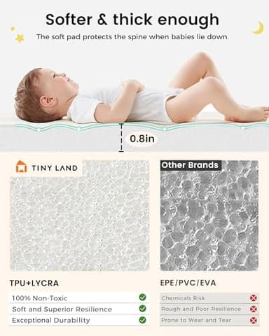 Tiny Land Baby Play Mat - Extra Large 78"x55" Waterproof Crawling Playmat for Infants & Toddlers, Reversible Non-Slip Foam Floor Mat, Soft Thick Foldable (Modern Zoo Oasis - Image 3