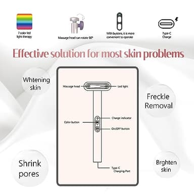 Red-Light-Therapy-for-Face, 7 in 1 LED Light Therapy Eye Equipment for Skin Care at Home Red Light Therapy Face Massager Skin Rejuvenation Light - Image 6