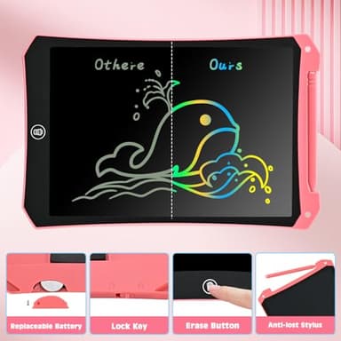 LCD Writing Tablet, 2 Pack Toddler Kids Toys, 10 Inch Doodle Board Drawing Pad, Travel Essentials Kids Games, Back to School Supplies Toys Birthday Gifts for Girls Boys Age 3-8 - Image 5