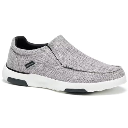 OrthoComfoot Men's Orthopedic Comfy Slip-On Sneakers, Plantar Fasciitis Flat Feet Heel Pain Relief Shoes, Cushioned Slip-On Shoes for Walking Light Grey Size 11 - Image 1