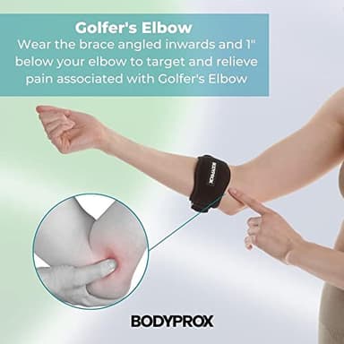 Bodyprox Elbow Brace 2 Pack for Tennis & Golfer's Elbow Pain Relief - Image 3