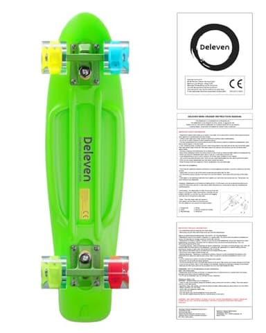 Deleven 22" Skateboard with Bright LED Wheels, Skate Tool, ABEC 7 Bearings - for Kids Beginners Adults - Image 12