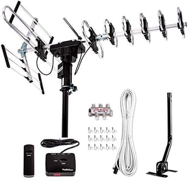 Five Star Outdoor Digital Amplified HDTV Antenna - up to 200 Mile Long Range,Directional 360 Degree Rotation,HD 4K 1080P FM, Supports 5 TVs Plus Installation Kit and Mounting Pole - Image 1