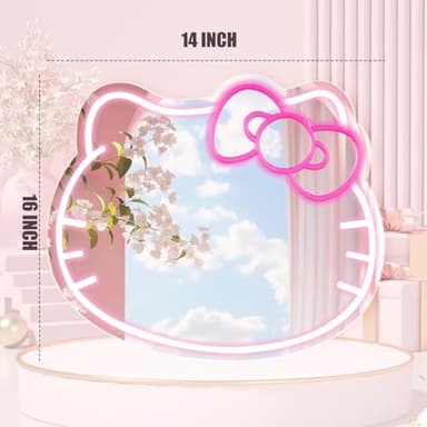 Hello Kit Neon Sign,16 * 14 Inch Led Lights Signs for Wall Decor, Adjustable Brightness Night Light Room Decor for Girl Bedroom Birthday Halloween Christmas Gift - Image 7