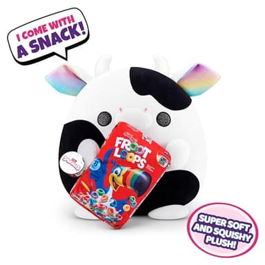 Snackles (Froot Loops) Cow Super Sized 14 inch Plush by ZURU, Ultra Soft Plush, Collectible Plush with Real Licensed Brands, Stuffed Animal - Image 2