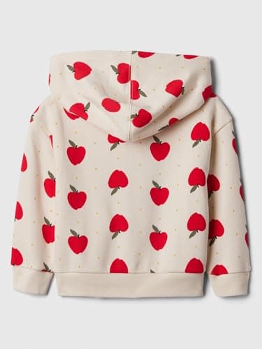 GAP Baby Girls Logo Full Zip Hoodie Hooded Sweatshirt, Ivory Frost, 4YRS - Image 2