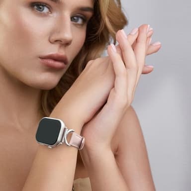 mxiixnai Leather Band Compatible with Apple Watch Bands for Women, Dressy Designer Strap with C-Shape Metal Buckle for iWatch Series 11/10/9/8/7/6/5/4/3/2/1/se(38mm 40mm 41mm 42mm,Light Purple/Silver) - Image 5