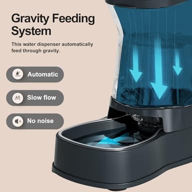 Gardner Pet Automatic Dog Water Dispenser Gravity Stainless Steel Waterer & Food Feeder Set, 100% BPA Free Large Capacity Feeding Bowls for Medium & Large-Sized Dogs Cats Other Pets -(1 Gallon x2) - Image 6