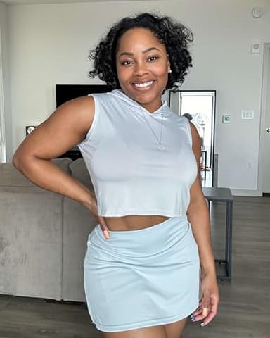 Real Essentials 4 Pack: Women's Ribbed Active Skort Pockets Skirt Running Tennis Golf Workout Sports (Available in Plus) - Image 6