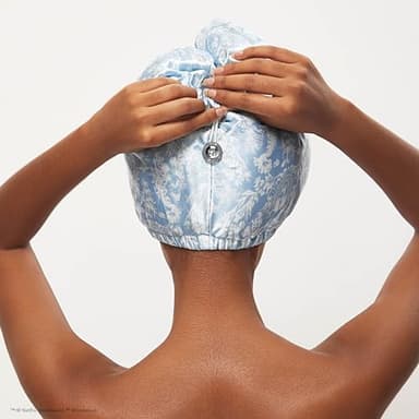 Kitsch Bridgerton x Satin Microfiber Hair Towel Wrap for Women - Super Absorbent, Quick Dry, Anti-Frizz, for Long & Short Hairs, Turbans for Women, Hair Wrap - Toile de Blue - Image 6