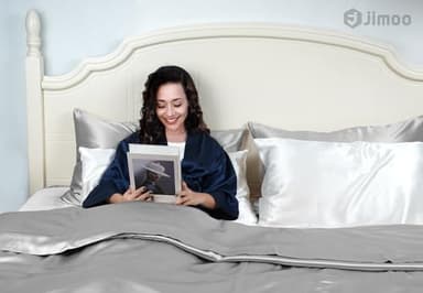 100% Mulberry Silk Pillowcase for Hair and Skin, 22 Momme Pure Natural Silk Pillow Case Both Sided with Zipper, Pillow Cover for Women Mom Men(Silver Grey, Standard 20''×26'') - Image 3