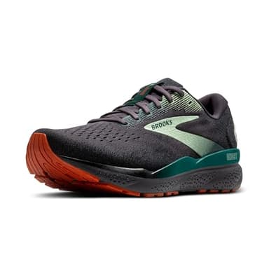 Brooks Men’s Ghost 16 Neutral Running Shoe - Blackened Pearl/June Bug/Green - 10.5 Medium - Image 1