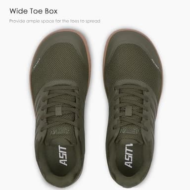 ASITVO Wide Men's Barefoot Zero Drop Sole Minimalist Width Toe Box Walking Shoes Sneakers Size 11 TPU No-Sew Upper Cross-Trainer Trail-Running Shoes Army Green 45 - Image 3