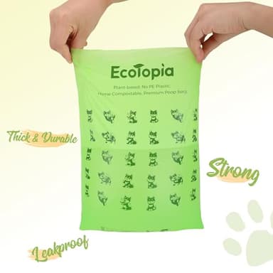 Tear-Free Biodegradable Poop Bags for Dogs,240 Compostable Dog Waste Bags Rolls,Eco-Friendly,Extra Thick,Leakproof,Unscented,Plant-based,ASTM D6400 & EN 13432 Compliant,Dark Green - Image 4