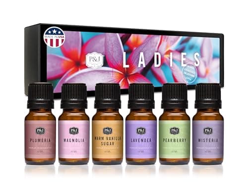 P&J Trading Fragrance Oil Ladies Set | Pearberry, Lavender, Warm Vanilla Sugar, Plumeria, Magnolia, Wisteria Candle Scents for Candle Making, Freshie Scent, Soap Making Supplies, Diffuser Oil Scents - Image 1