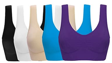 ohlyah Women's Seamless Wire-Free Bra with Removable Pads Pack of 5 L - Image 1
