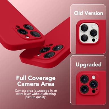 SuydanBox Magnetic for iPhone 13 Pro Max Case, Compatible with MagSafe, [Full Camera Protection][Screen Protector] Silicone Shockproof Protective Phone Case for iPhone 13 Pro Max 6.7", Deep Red - Image 3