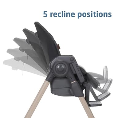 Maxi-Cosi Minla 6-in-1 High Chair for Babies & Toddlers, Portable Foldable Highchair, EcoCare Fabric, 9 Heights, 5 Reclines, 4 Tray Positions, Classic Graphite - Image 7