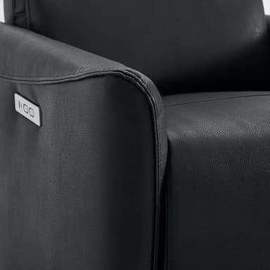 CHITA Power Recliner Chair Swivel Glider, FSC Certified Upholstered Faux Leather Living Room Nursery Reclining Sofa Chair with Lumbar Support, Black - Image 8