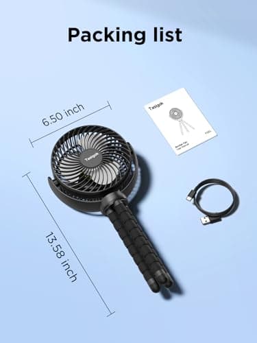 Tasigok Portable Stroller Fan, 4000mAh Battery Operated Mini Personal Baby Fan with Night Light, 26H 3 Speeds Rechargeable, 360° Rotate Handheld Desk Cooling for Car Seat Crib Treadmill Travel - Image 8