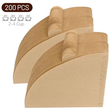 Coffee Filters, Size 02 Unbleached Cone Filters, 200 Count Disposable Natural Paper Filters 2-4 Cup, 02 Cone For Pour Over and Drip Coffee Maker - Image 7
