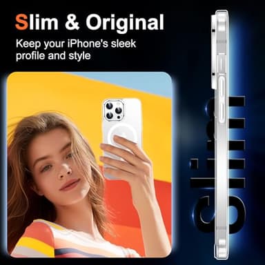 Temdan for iPhone 13 Pro Max Case Clear, [Compatible with Magsafe][Anti-Yellowing][Military-Grade Protection] Shockproof Slim Magnetic Phone Case for Cover, Transparent - Image 6