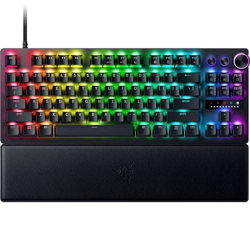 Razer Huntsman V3 Pro TKL Esports Gaming Keyboard: Analog Optical Switches - Razer Snap Tap - Rapid Trigger - Adjustable Actuation - Media Keys & Dial - Doubleshot PBT Keycaps - Wrist Rest - Black - Image 1