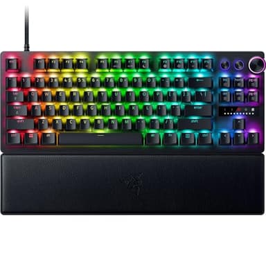 Razer Huntsman V3 Pro TKL Esports Gaming Keyboard: Analog Optical Switches - Razer Snap Tap - Rapid Trigger - Adjustable Actuation - Media Keys & Dial - Doubleshot PBT Keycaps - Wrist Rest - Black - Image 1