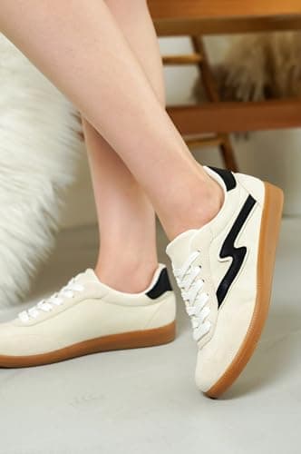 Project Cloud Sneakers for Women - Lace-Up Shoes for Women Trendy Women Sneakers with Memory Foam Insole Women's Fashion Sneakers Non-Slip Womens Shoes (Irita, Taupe, 7.5) - Image 5