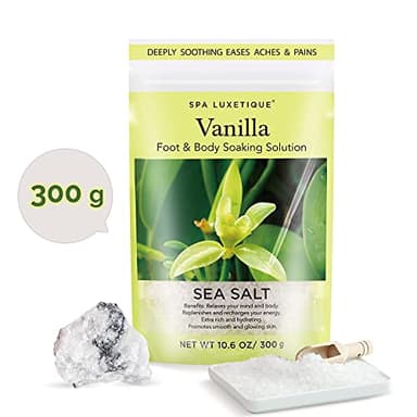 spa luxetique Bath Salts Gift Set 6-Pack, Foot and Body Sea Salts for Soaking, Wooden Scooper, 0.5oz Argan Oil, Bath Salts for Women Relaxing, Mother's Day Gifts for Mom - Image 3