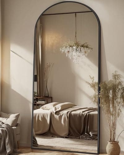 Antok Full Length Mirror, 71"x28" Floor Mirror, Oversized Floor Standing Mirror Freestanding Full Body Mirrors with Stand for Bedroom, Hanging Mounted Mirrors for Living Room Cloakroom, Black - Image 1
