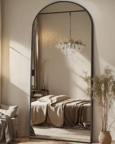Antok Full Length Mirror, 71"x28" Floor Mirror, Oversized Floor Standing Mirror Freestanding Full Body Mirrors with Stand for Bedroom, Hanging Mounted Mirrors for Living Room Cloakroom, Black - Image 1