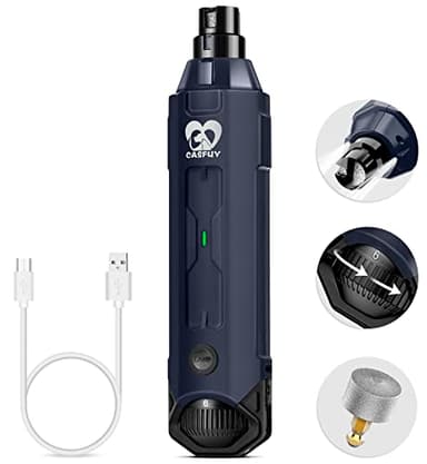 Casfuy 6-Speed Dog Nail Grinder - Newest Enhanced Pet Nail Grinder Super Quiet Rechargeable Electric Dog Nail Trimmer Painless Paws Grooming & Smoothing Tool for Large Medium Small Dogs (Blue) - Image 1