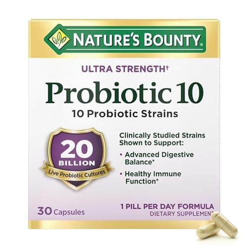 Nature's Bounty Probiotic 10 Daily Probiotic Supplement for Digestive, Immune, and Upper Respiratory Support, Ultra Strength, 30 Capsules 1 Pack - Image 1