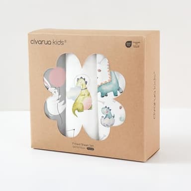 Nap Mat Sheet 47"x24", 3 Pack Dinosaur Baby Crib Sheets Fitted Elastic Corners, Preschool Day Care Rest Mat Cover, Soft Breathable - Compatible with Regalo My Cot, Joovy Travel Cot - Image 7