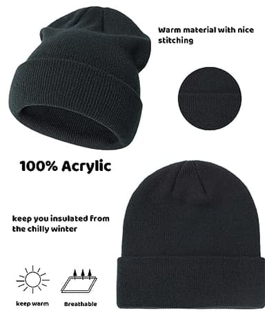 Urban Virgin Toddler Winter Hat Baby Beanie Kids Beanies Boys Hats Knit Winter Caps Soft Infant Girls 4 Packs A-Darkgrey M(2T-6T) - Image 3