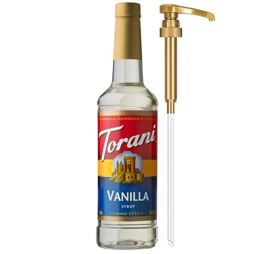 Torani Coffee Syrup, Vanilla Flavored Syrup for Drinks, Pump Included, 25.4 Fl Oz - Image 1