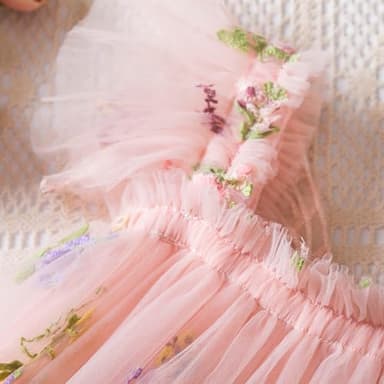 TTYAOVO Toddler Baby Dress Birthday Party Tulle Girl Dresses Size 80(12 Months, 2109 Pink) - Image 4