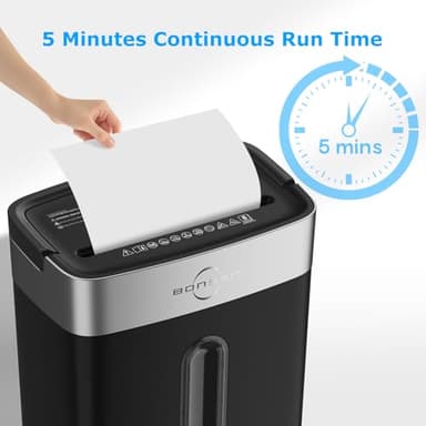 BONSEN Shredder for Home Office, 4 Gallons 8-Sheet Cross Cut Credit Card Shredder, Small Paper Shredder for Home Use, High Security Level P-4, ETL Certification (S3101) - Image 2