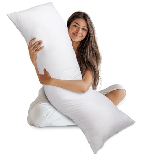 Utopia Bedding Full Body Pillow for Adults (White, 20 x 54 Inch), Long Pillow Insert for Sleeping, Ideal for Side Sleepers - Image 1
