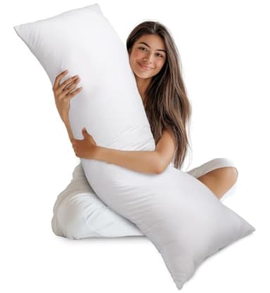 Utopia Bedding Full Body Pillow for Adults (White, 20 x 54 Inch), Long Pillow Insert for Sleeping, Ideal for Side Sleepers - Image 1